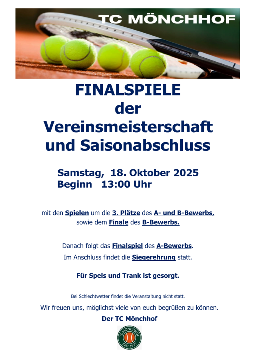 Finalspiele Vereinsmeisterschaft 2025